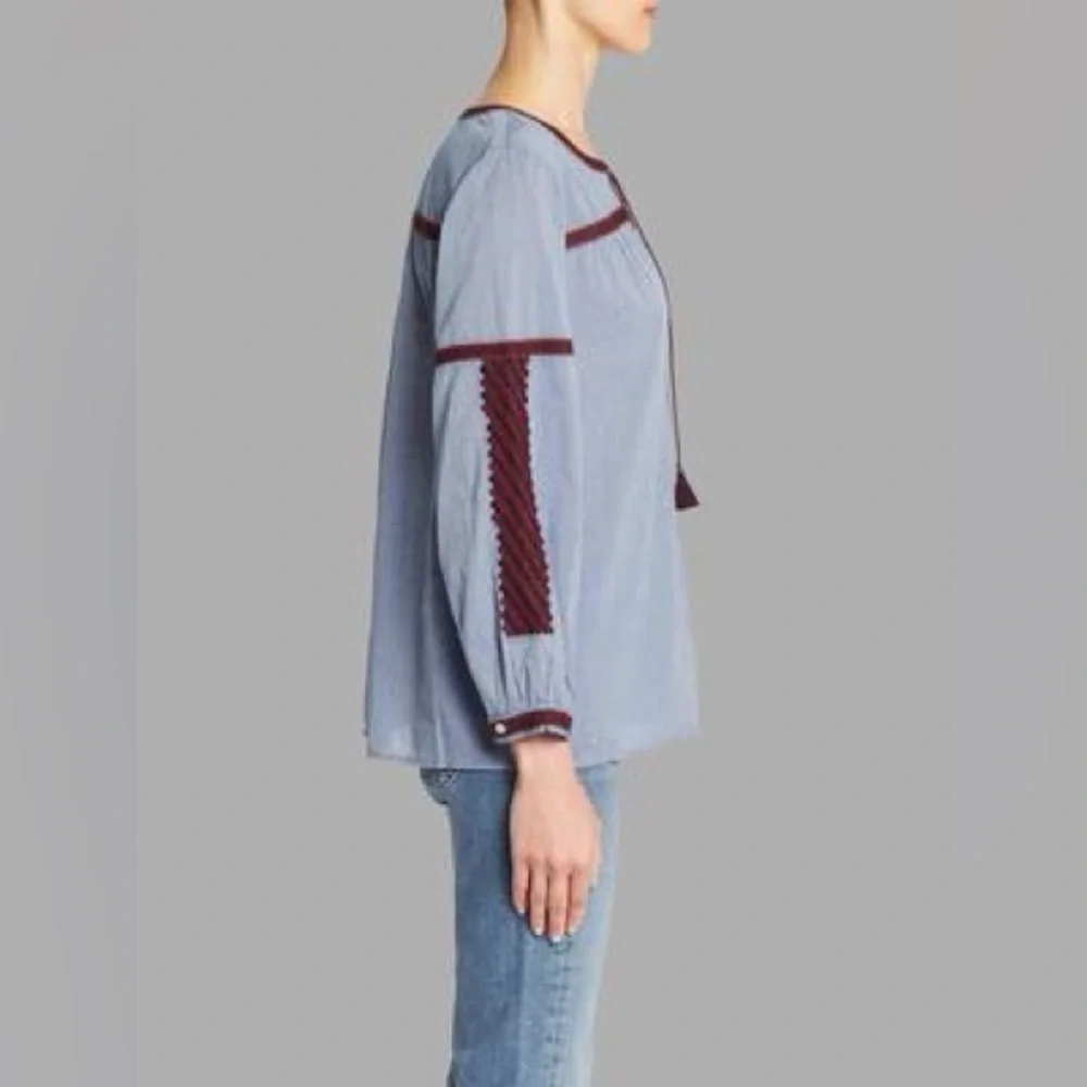 JOIE Marlen Blouse - Chambray/Black Current - Picture 3 of 7